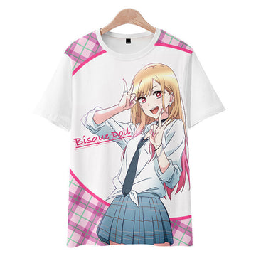Anime My Dress-Up Darling Marin Kitagawa Camiseta Cosplay Navidad Fiesta 3D Impreso Casual